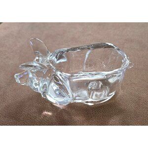 Vintage Pig Crystal d’ Arques Durand Glass Dish Glass Candy Dish. Nut Bowl